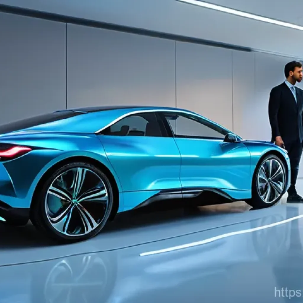 AI 기반 자동차 유지보수 예측 시스템 - **Prompt:** A sleek, modern car, glowing with subtle digital lines and data streams emanating from i...