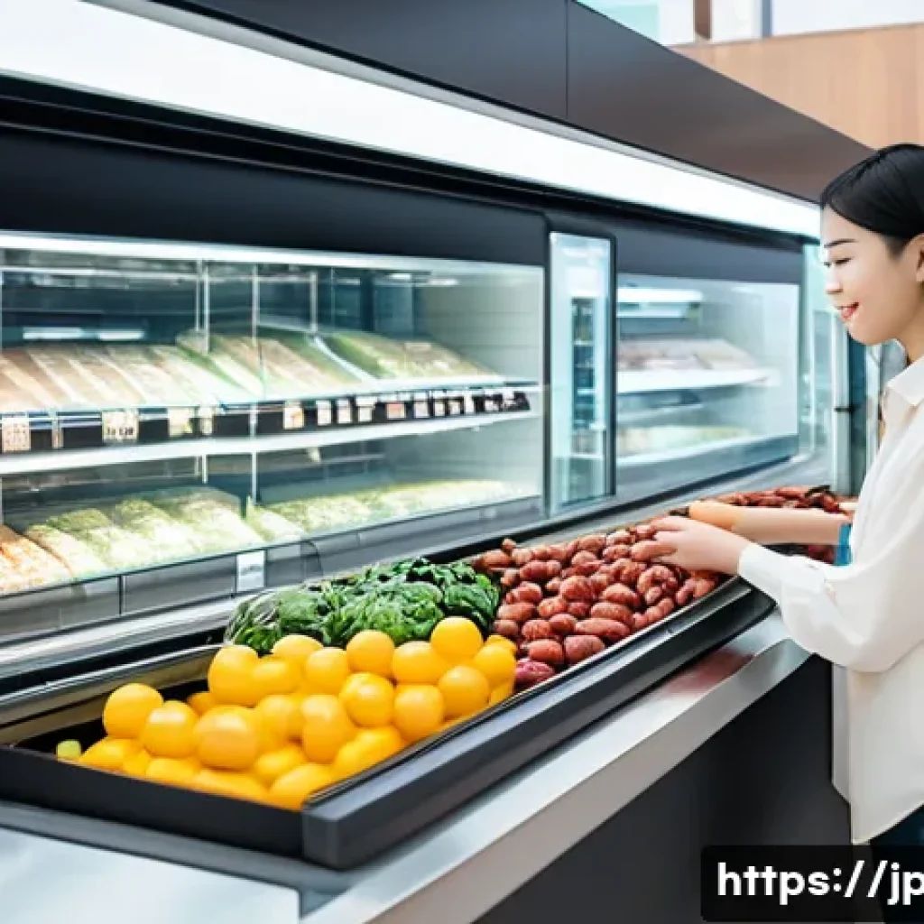 AI와 컴퓨터 비전의 실제 사례 - **Prompt 1: Seamless Smart Shopping Experience**
    A vibrant, ultra-modern grocery store with a cl...