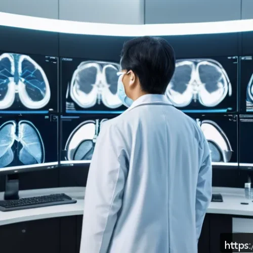 AI 기반 의료 연구의 정확성 향상 - A futuristic medical laboratory scene showcasing AI-powered deep learning analyzing high-resolution ...